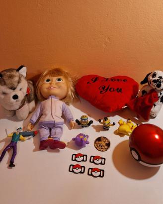 Lotto Giocattoli e Peluche–Masha,Pokémon,Trudi,Min