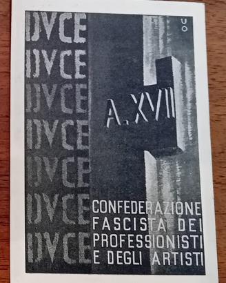 Tessera Fascista Avvocati Brescia 1939 - Anno XVII