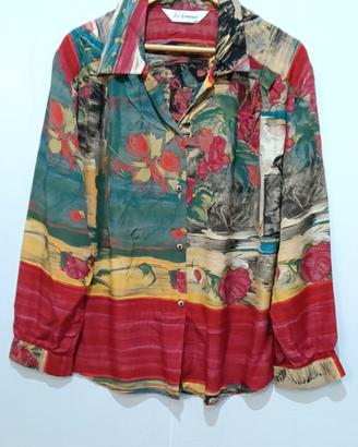 camicia donna manica lunga hawaiana 