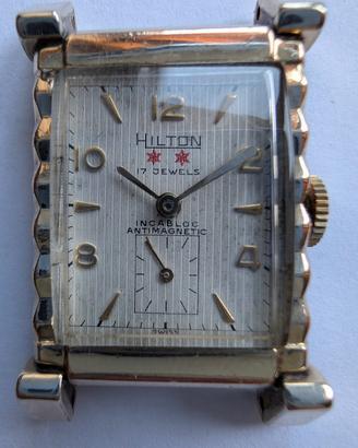 Hilton orologio americano cassa Tank Decó Graham
