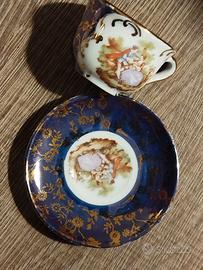 Tazzina e piattino Limoges France – Blu cobalto e