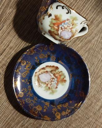 Tazzina e piattino Limoges France – Blu cobalto e