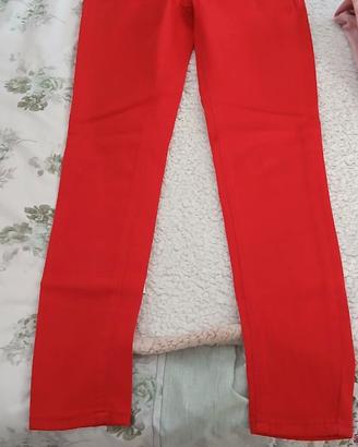 pantaloni donna rosso taglia s/m