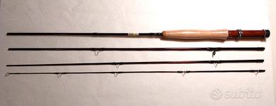 canna da pesca da mosca in 4 sezioni