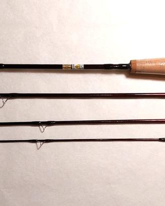 canna da pesca da mosca in 4 sezioni