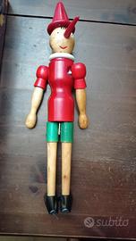 Pinocchio di legno 42 cm vintage 