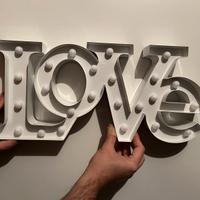 Scritta luminosa "Love" (colore bianco, Navaris)