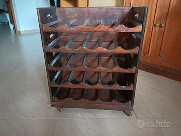 Cantinetta portabottiglie in Legno con ruote