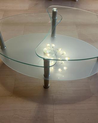 Tavolino moderno in vetro – doppio piano
