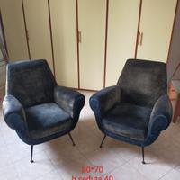 coppia di poltrone anni 50 design italiano 