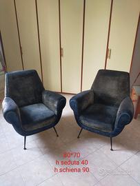coppia di poltrone anni 50 design italiano 