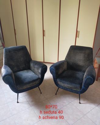 coppia di poltrone anni 50 design italiano 