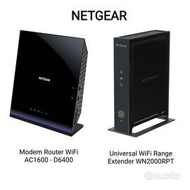 Netgear D6400 Router WiFi-Range Extender WN2000RPT