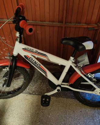 Bici bimbo Dino 16 pollici mod. RAP-2 bianca/rossa