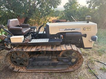 Trattore cingolato Lamborghini 452 con fresa