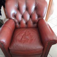 Poltrona regolabile in vero cuoio