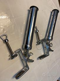 2 portacanne di ottone cromato con supporti