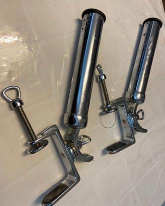2 portacanne di ottone cromato con supporti
