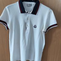 Polo bianca con profili rosso e blu