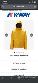 K-WAY giubbotto Jack Ripstop Marmotta NUOVO