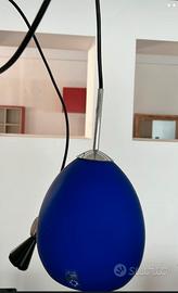 Lampada leucos vetro di murano blu