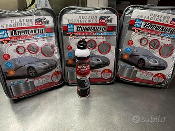 telo copri auto etaglia S, M, o XL  + spray gomme