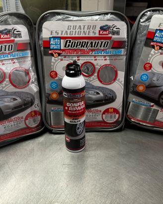 telo copri auto etaglia S, M, o XL  + spray gomme