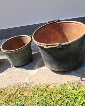Tris di paioli in rame Massiccio Pessnte varie mis