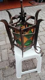 lampadario in ferro battuto 