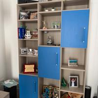 Libreria con ante blu