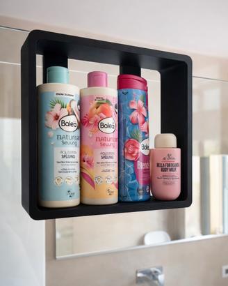 Mensola doccia nero – per vetro box – senza forare