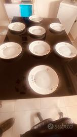 8 )Piatti in ceramica con fiori del 1970 originali