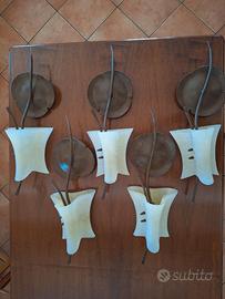 Applique per interni in ferro battuto e vetroscavo