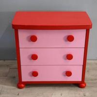 CASSETTIERA E GUARDAROBA MAMMUT ROSA-ROSSO