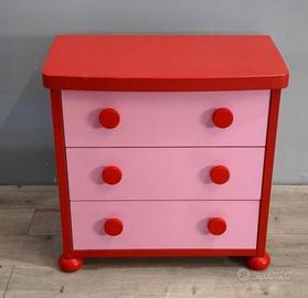 CASSETTIERA E GUARDAROBA MAMMUT ROSA-ROSSO