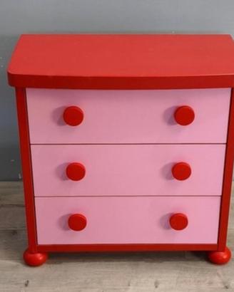 CASSETTIERA E GUARDAROBA MAMMUT ROSA-ROSSO
