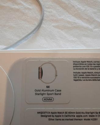 Apple watch SE 40mm Gold