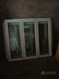 N°4 FINESTRE A 3 ANTE BATTENTI IN ALLUMINIO