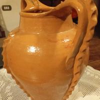 Antica Anfora in Terracotta Smaltata- color miele.