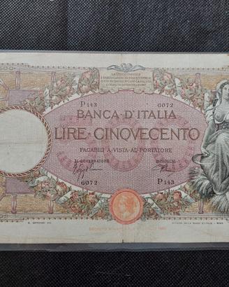 banconota 500 lire Mietitrice