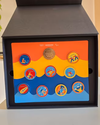 Set 10 Pin Samsung Milano Cortina 2026 + GOLD rara