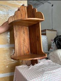 Set di 2 angoliere in legno massello rustiche