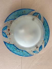Plafoniera/lampadario in vetro lavorato