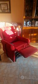 poltrona rossa Reclinabile 