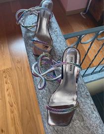 Sandalo argento/multicolor con tacco Steve Madden