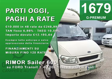 CAMPER RIMOR FORD SEMINTEGRALE 4 POSTI DINETTE CLA