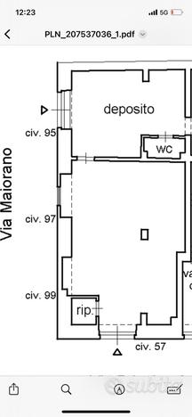 LOCALE 120mq ad angolo con 2 bagni e 2 entrate