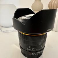 Obiettivo Bower (Samyang) ultraWide 14mm 2.8 Nikon