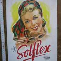 Pubblicità vintage cartonato Solflex e New Woltz