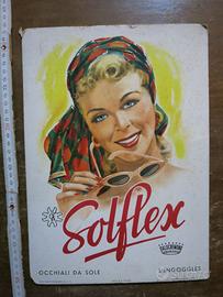 Pubblicità vintage cartonato Solflex e New Woltz